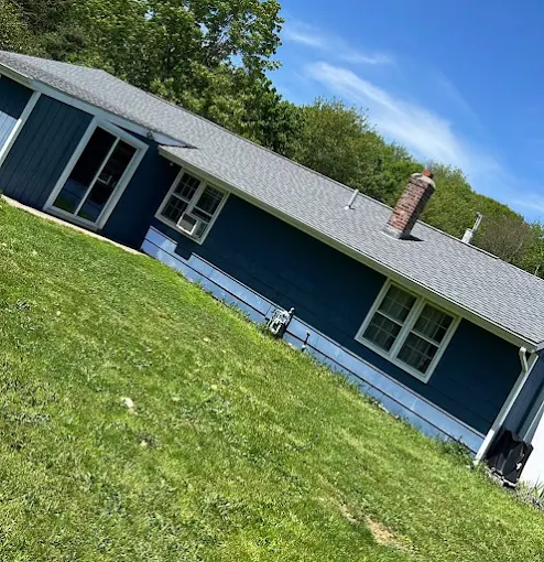 Roofing job in progress